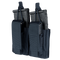 The Condor Double Kangaroo Mag Pouch Gen II is a black nylon pouch with visible stitching, designed to securely hold two rifle and two pistol magazines with securing flaps.