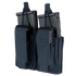The Condor Double Kangaroo Mag Pouch Gen II is a black nylon pouch with visible stitching, designed to securely hold two rifle and two pistol magazines with securing flaps.
