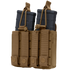 The Condor Double Kangaroo Mag Pouch Gen II securely holds two black rifle magazines with snap button closures and MOLLE webbing for tactical use.