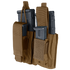 The Condor Double Kangaroo Mag Pouch Gen II is a tactical brown pouch holding two rifle magazines and two pistol magazines.
