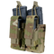 The Condor Double Kangaroo Mag Pouch Gen II in Scorpion OCP holds two magazines, secured with Velcro flaps and straps, making it ideal for tactical or military use.
