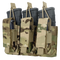 The Condor Triple Kangaroo Mag Pouch Gen II in MultiCam securely holds three rifle magazines with straps and elastic cords.