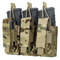 The Condor Triple Kangaroo Mag Pouch Gen II in MultiCam securely holds three rifle magazines with straps and elastic cords.