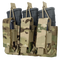 The Condor Triple Kangaroo Mag Pouch Gen II in MultiCam securely holds three rifle magazines with straps and elastic cords.
