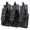 The Condor Triple Kangaroo Mag Pouch Gen II in MultiCam Black securely holds three rifle magazines with strap and flap closures, shown against a white background.