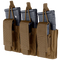 The Condor Triple Kangaroo Mag Pouch Gen II in tan holds three rifle and three pistol magazines, features retention straps for security, and is perfect for EDC or the range.