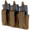 The Condor Triple Kangaroo Mag Pouch Gen II in tan holds three rifle and three pistol magazines, features retention straps for security, and is perfect for EDC or the range.