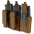 The Condor Triple Kangaroo Mag Pouch Gen II holds two rifle and one pistol magazine, ideal for EDC or military use. Tan color.