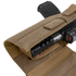 The Condor RDS Holster securely holds a handgun and mounted tactical flashlight in a tan fabric design, making it ideal for first responders or tactical use.