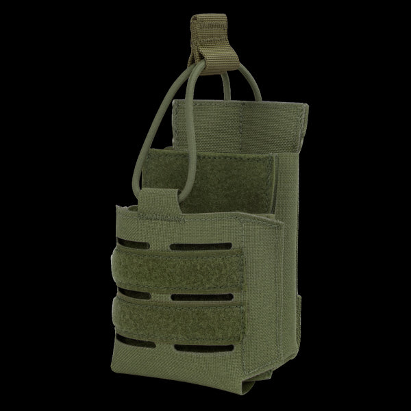 Condor Narcan Pouch in Olive Drab with MOLLE webbing and elastic retention strap, designed for carrying Narcan or similar items.