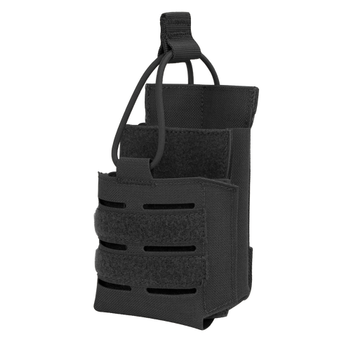 The Condor Narcan Pouch is a black tactical pouch with an adjustable retention strap, horizontal MOLLE webbing, and a front hook-and-loop panel—ideal for everyday carry or bushcraft use.