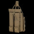 A tan Condor Narcan Pouch with MOLLE straps and snap buttons on the back, designed for law enforcement or range use, is shown standing upright against a white background.