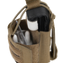 The Condor Narcan Pouch in tan holds a tourniquet, medical shears, and other instruments, with Velcro and strap closures—ideal for military, EDC, or bushcraft use.