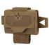 The Condor Micro TK Pouch Gen II is a brown tactical pouch with a Velcro flap, MOLLE-compatible straps, and a front patch with a decorative cutout—designed for Military or First Responder use.