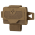 The Condor Micro TK Pouch Gen II is a brown tactical pouch with a Velcro flap, MOLLE-compatible straps, and a front patch with a decorative cutout—designed for Military or First Responder use.