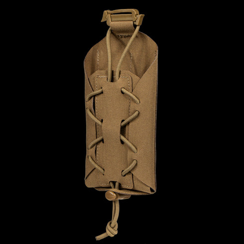 Condor LACE Phone Pouch in coyote brown, featuring a bungee cord retention system, designed for securely holding a phone or similar device, displayed against a white background.