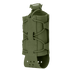 The Condor LACE Everything Pouch is an olive green tactical pouch with adjustable cords and a top buckle, designed to carry cylindrical items like water bottles.