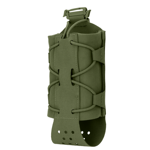 The Condor LACE Everything Pouch in Olive Drab features adjustable bungee cords, bottom ventilation holes, and a top buckle closure.