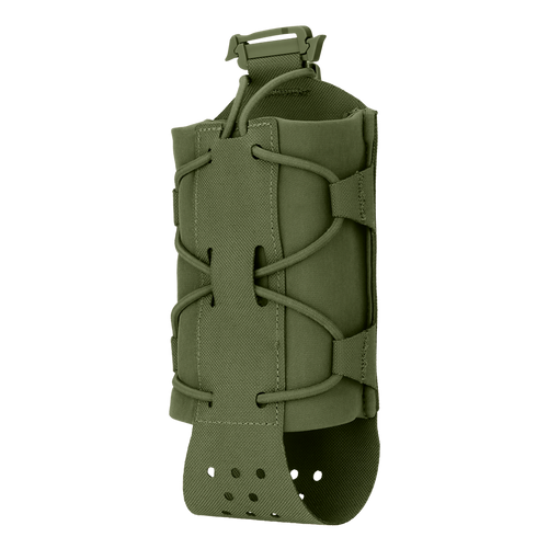 The Condor LACE Everything Pouch in Olive Drab features adjustable bungee cords, bottom ventilation holes, and a top buckle closure.