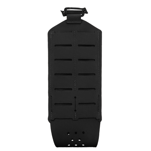 The Condor LACE Everything Pouch is a black tactical gear pouch featuring laser-cut slots and a top buckle, shown against a plain white background.