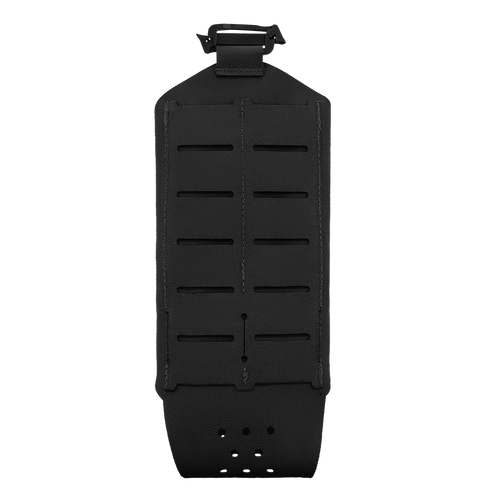 The Condor LACE Everything Pouch is a black tactical gear pouch featuring laser-cut slots and a top buckle, shown against a plain white background.