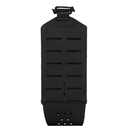 The Condor LACE Everything Pouch is a black tactical vest panel with horizontal slits and a top buckle, designed for modular gear attachment.