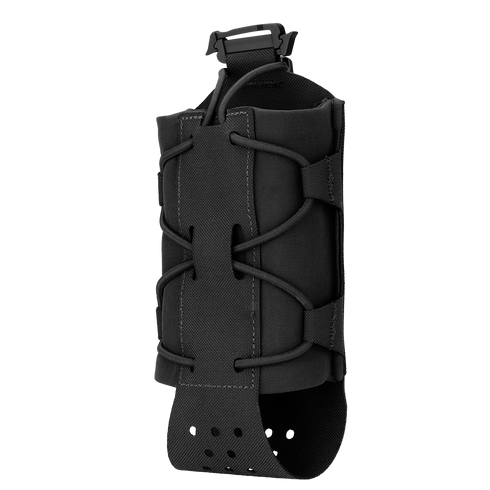 The Condor LACE Everything Pouch in black features adjustable elastic cords and a perforated bottom, designed for modular attachment to gear or backpacks.