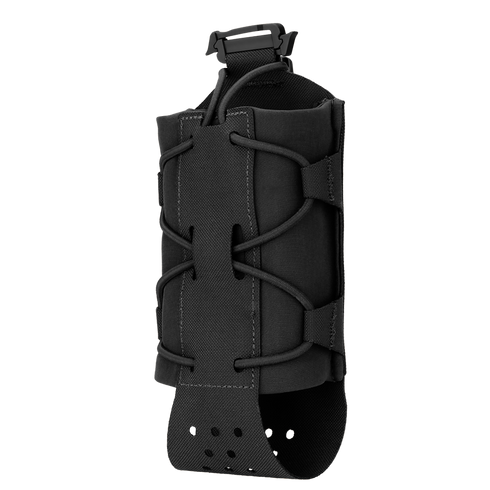 The Condor LACE Everything Pouch in black features adjustable elastic cords and a perforated bottom, designed for modular attachment to gear or backpacks.