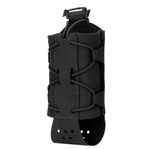 The Condor LACE Everything Pouch is a black, cylindrical fabric pouch featuring a laced front, perforated base, and top buckle closure.