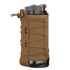The Condor LACE Everything Pouch, in brown fabric with a lace-up design and snap closure, securely holds a clear water bottle with a grey lid.