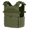 The Condor Gunner Plate Carrier in Olive Drab features adjustable shoulder straps, multiple MOLLE webbing rows, and a front pouch for extra gear or armor plates.