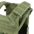 Close-up of the Condor Gunner Plate Carrier in MultiCam, featuring adjustable shoulder straps, hook-and-loop panels, and MOLLE webbing for gear attachment.