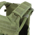 Close-up of the Condor Gunner Plate Carrier in MultiCam, featuring adjustable shoulder straps, hook-and-loop panels, and MOLLE webbing for gear attachment.