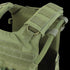 Close-up of the Condor Gunner Plate Carrier in Scorpion OCP, featuring adjustable shoulder straps, Velcro patches, and modular webbing—perfect for military personnel or first responders.