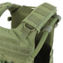 Close-up of the Condor Gunner Plate Carrier in Scorpion OCP, featuring adjustable shoulder straps, Velcro patches, and modular webbing—perfect for military personnel or first responders.