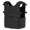 The Condor Gunner Plate Carrier is a black tactical vest with adjustable shoulder straps, front Velcro patches, and MOLLE webbing—perfect for the shooting range or first responders.