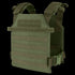 The Condor Sentry Plate Carrier in Olive Drab features adjustable shoulder straps, a front hook-and-loop panel, and horizontal webbing for attachments.