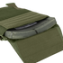 Close-up of the Condor Sentry Plate Carrier in olive green, showing an armor plate partially inserted into its Velcro-secured compartment.