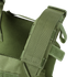 Close-up of the Condor Sentry Plate Carrier in Scorpion OCP, featuring a green shoulder strap with velcro fastenings and mesh lining, designed for first responders or military use.