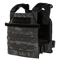 The Condor Sentry Plate Carrier in MultiCam Black features adjustable straps, front MOLLE webbing, and a side-release waist buckle for secure fit and utility.