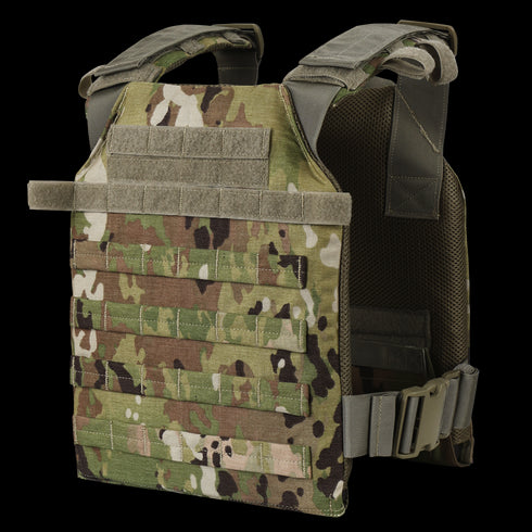 The Condor Sentry Plate Carrier in Scorpion OCP features adjustable shoulder straps and multiple attachment points, displayed on a white background.