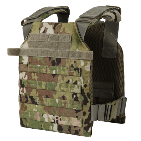 The Condor Sentry Plate Carrier in Scorpion OCP features adjustable shoulder straps and multiple attachment points, displayed on a white background.