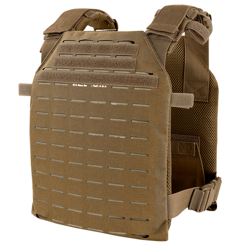 The Condor LCS Sentry Plate Carrier features adjustable shoulder straps, laser-cut MOLLE slots, and mesh interior padding—perfect for military and law enforcement use.
