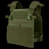 The Condor Vanquish Plate Carrier in Olive Drab features adjustable shoulder straps, MOLLE webbing, and quick-release buckles, shown on a plain background.