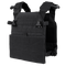 The Condor Vanquish Plate Carrier in black features adjustable shoulder and side straps for a secure fit and a modular design for customizable attachments, shown against a white background.