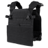 The Condor Vanquish Plate Carrier in black features adjustable shoulder and side straps for a secure fit and a modular design for customizable attachments, shown against a white background.