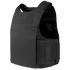 The Condor LCS Vanquish LT Plate Carrier is a black tactical vest with adjustable shoulder and side straps, plus Velcro panels for secure fastening—ideal for military or law enforcement use.