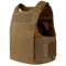 The Condor LCS Vanquish LT Plate Carrier is a tan tactical vest with adjustable shoulder straps and side panels, designed for military use, shown against a plain background.