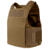 The Condor LCS Vanquish LT Plate Carrier is a tan tactical vest with adjustable shoulder straps and side panels, designed for military use, shown against a plain background.