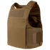 The Condor LCS Vanquish LT Plate Carrier is a tan tactical vest with adjustable shoulder straps and side panels, designed for military use, shown against a plain background.